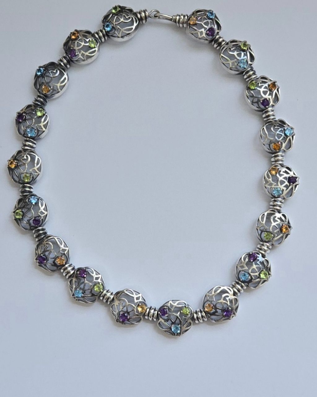N504SSG - Sterling Silver with Colored Stones