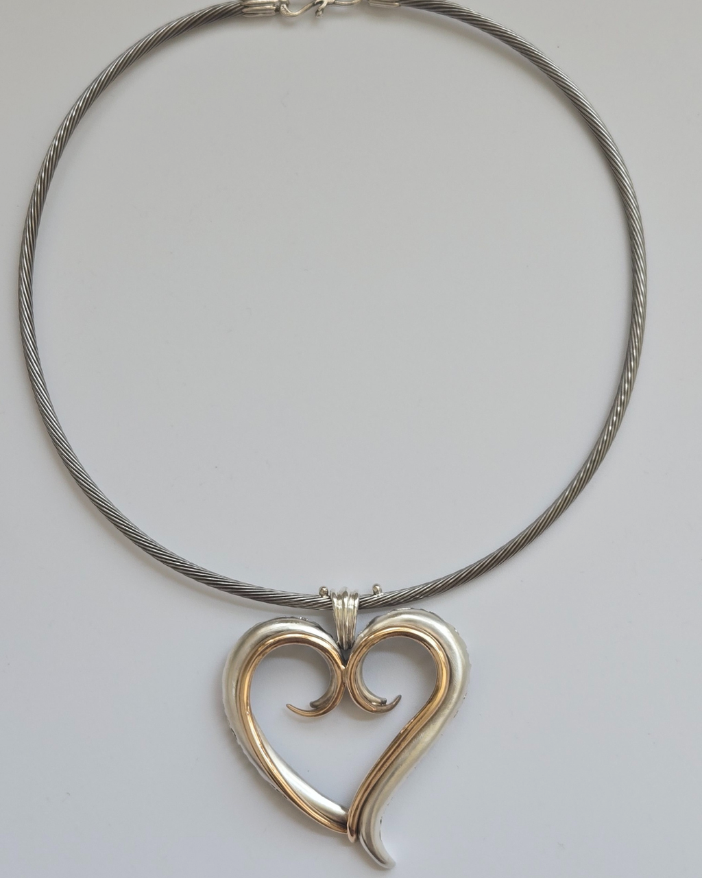 N 522 SK - Steel Cable, Sterling Silver with 18K Gold