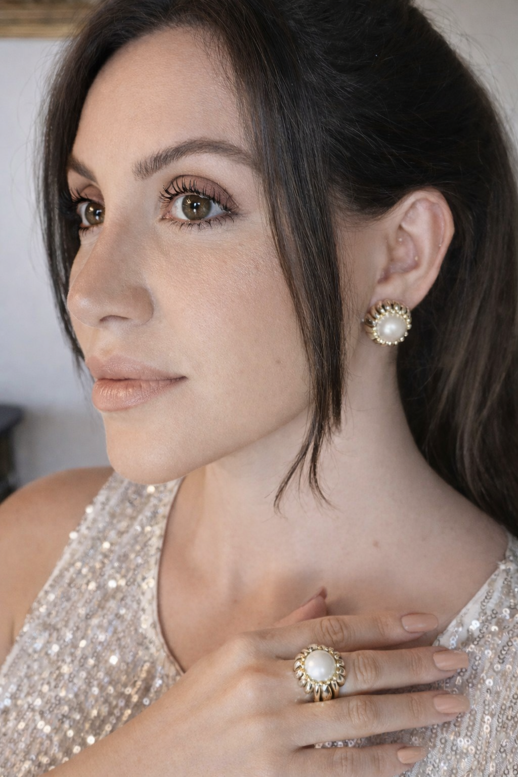 R817SKG - Sterling Silver with 18K Yellow and Lustrous Pearl