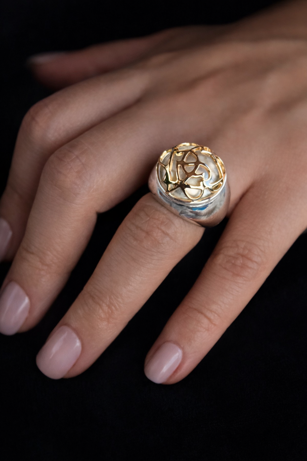 R821SK Sterling Silver With 18K Gold