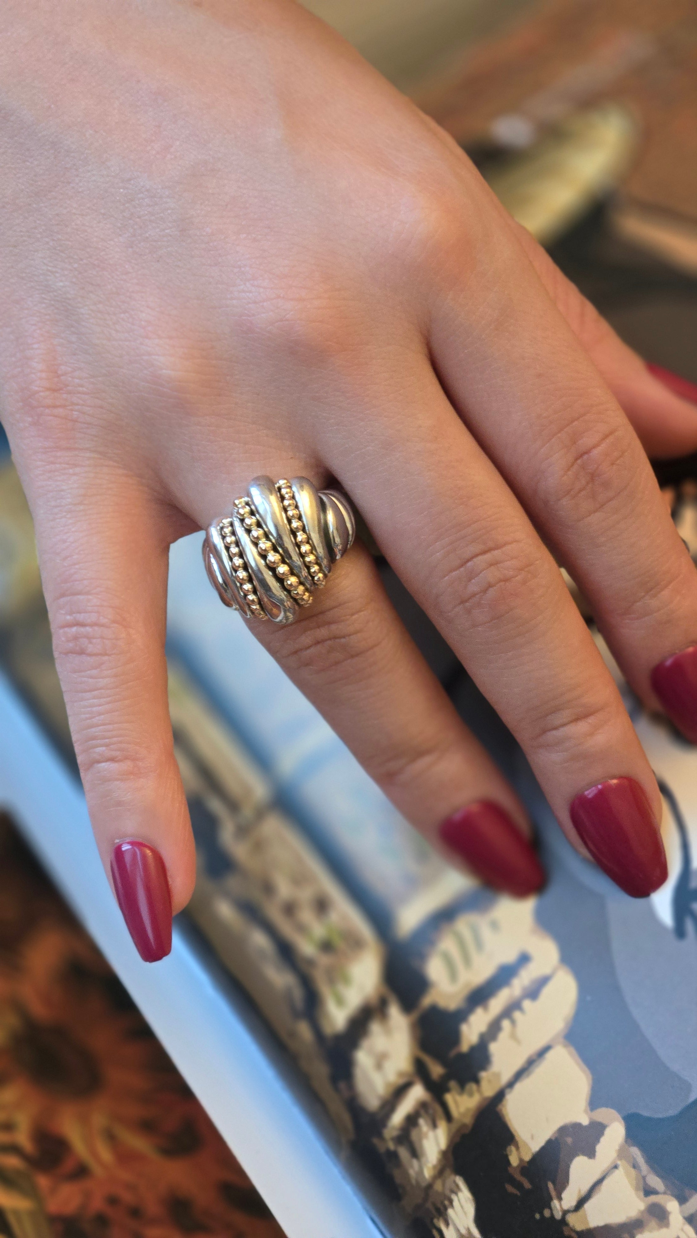 R820SK - Sterling Silver with 18K Gold