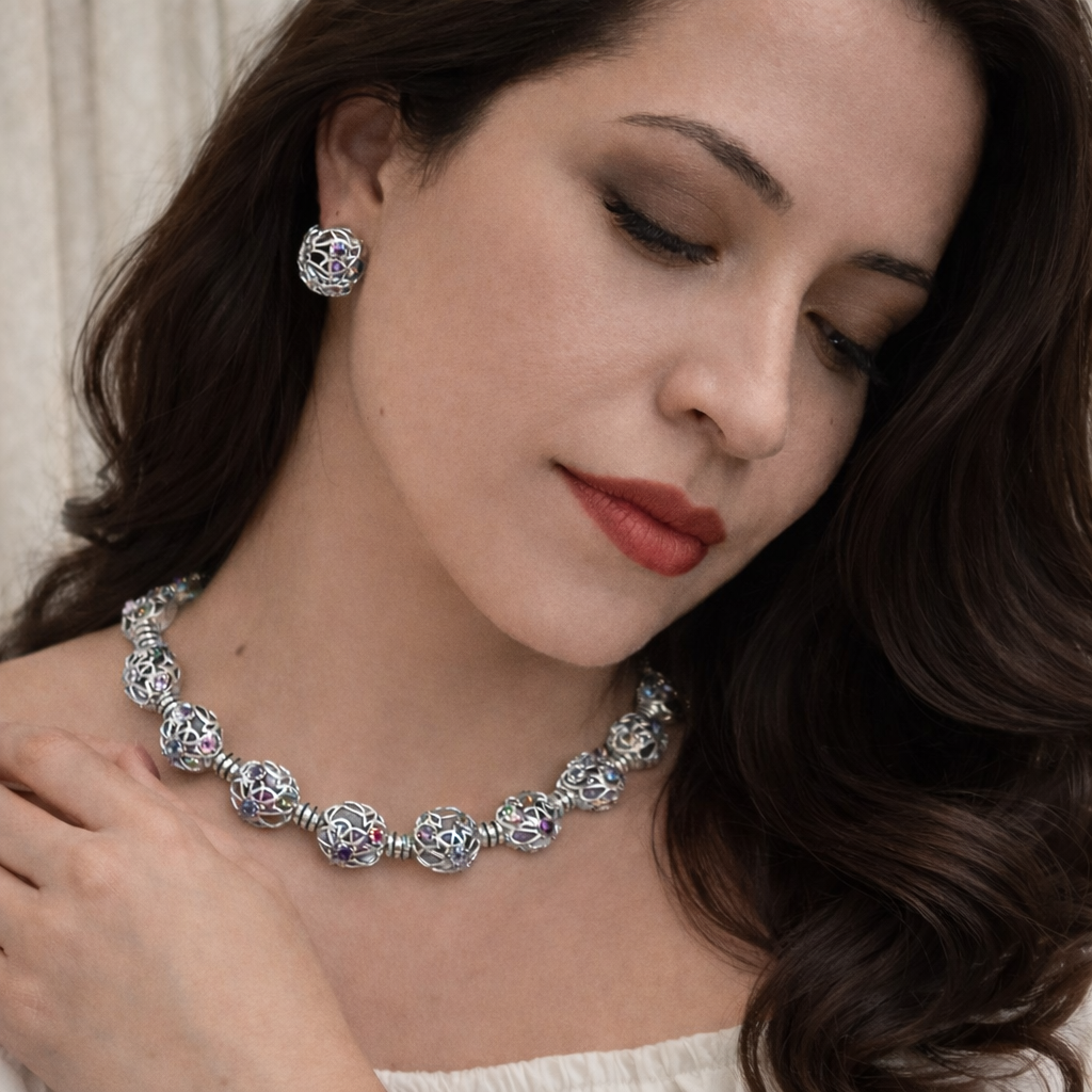 N504SSG - Sterling Silver with Colored Stones