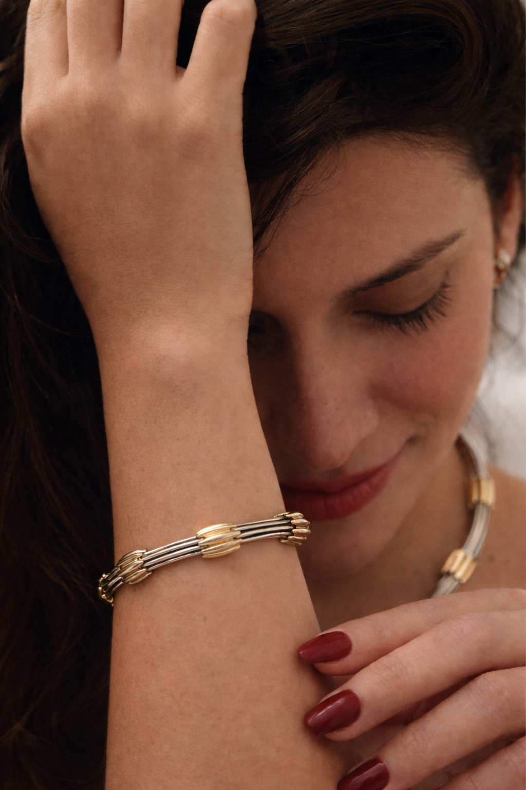 BR608SK - Sterling Silver with 18K Gold