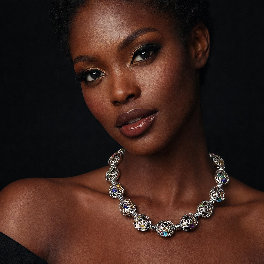 N504SSG - Sterling Silver with Colored Stones