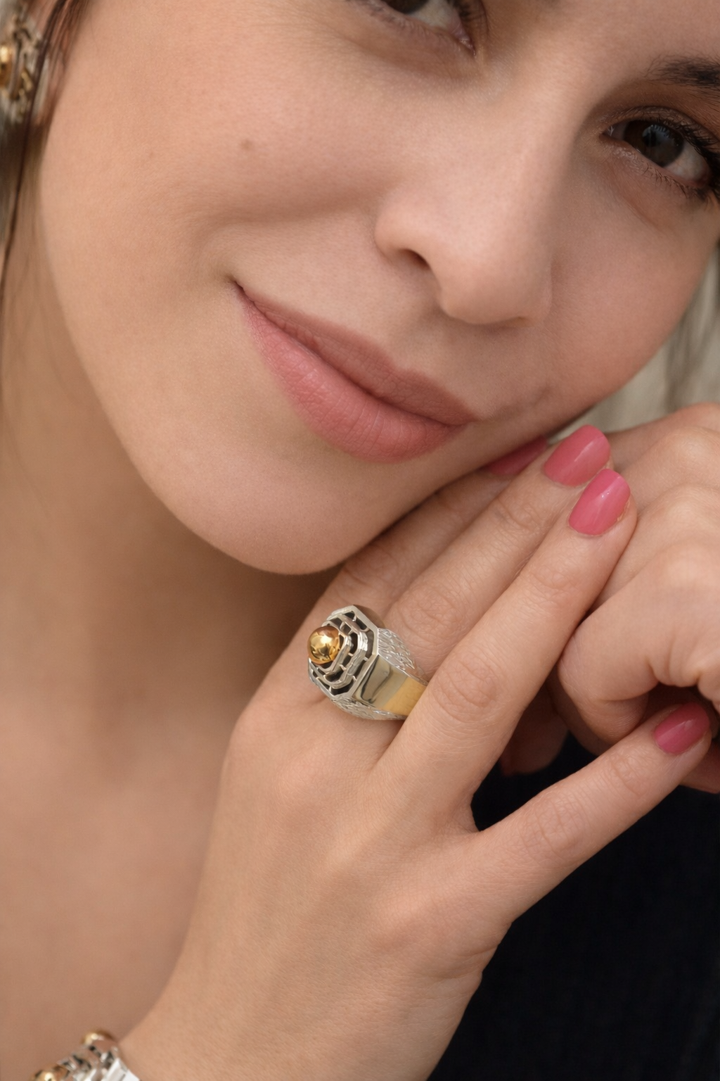 R823SK - Sterling Silver with 18K Gold