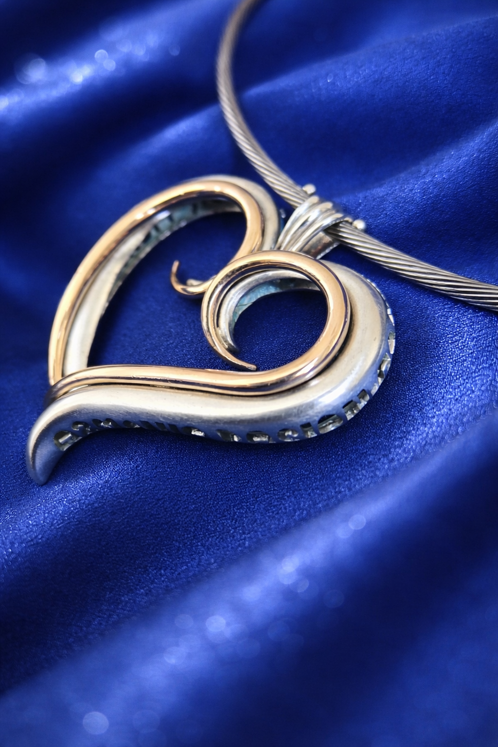 N 522 SK - Steel Cable, Sterling Silver with 18K Gold